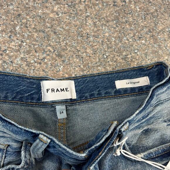 NWT Frame Denim Le Original Straight Leg Distressed Jean 24 - Picture 4 of 6